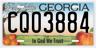 GA license plate CQO3884