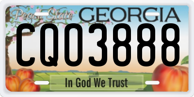 GA license plate CQO3888