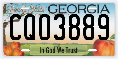 GA license plate CQO3889