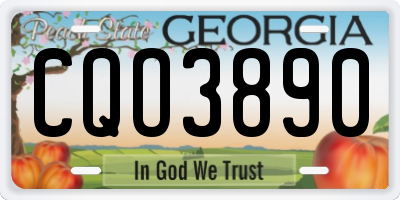 GA license plate CQO3890
