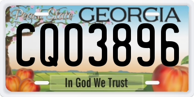 GA license plate CQO3896
