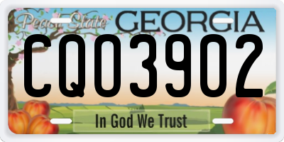 GA license plate CQO3902
