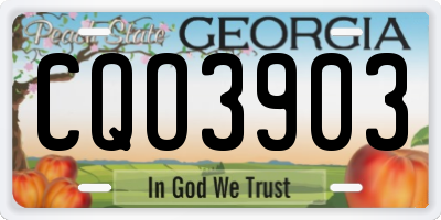 GA license plate CQO3903