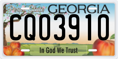 GA license plate CQO3910