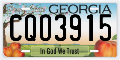 GA license plate CQO3915