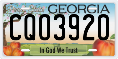 GA license plate CQO3920
