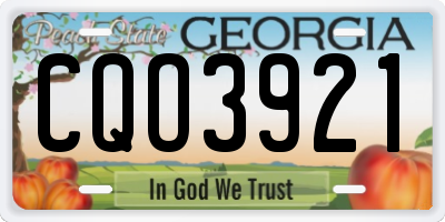 GA license plate CQO3921
