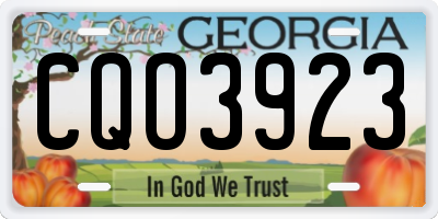 GA license plate CQO3923
