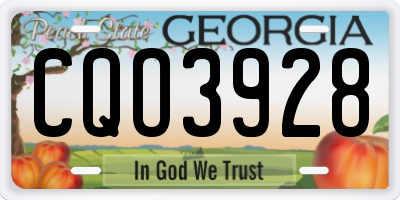 GA license plate CQO3928