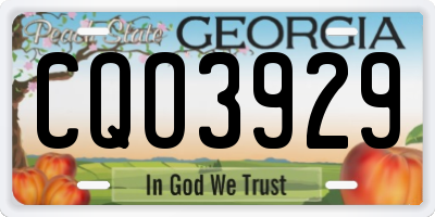 GA license plate CQO3929