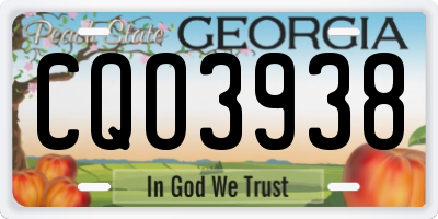 GA license plate CQO3938