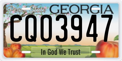 GA license plate CQO3947