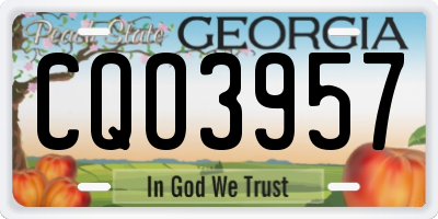 GA license plate CQO3957