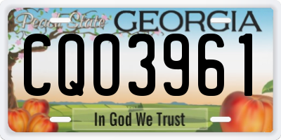 GA license plate CQO3961