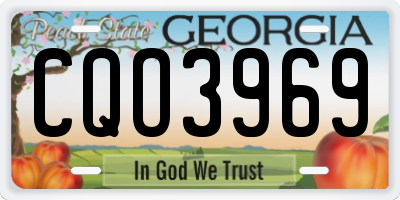 GA license plate CQO3969