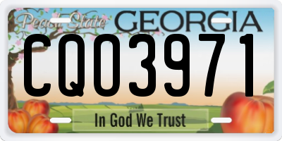 GA license plate CQO3971