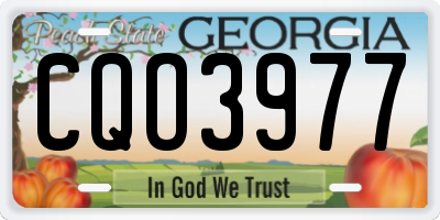 GA license plate CQO3977