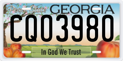 GA license plate CQO3980