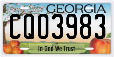 GA license plate CQO3983