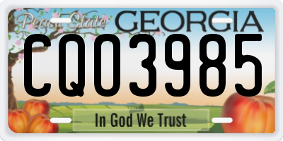 GA license plate CQO3985