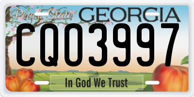 GA license plate CQO3997