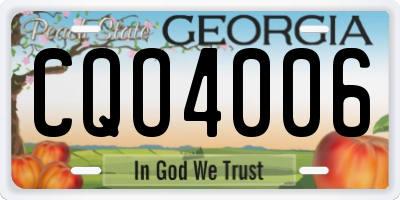GA license plate CQO4006