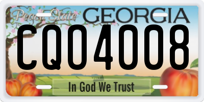 GA license plate CQO4008
