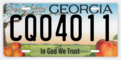 GA license plate CQO4011