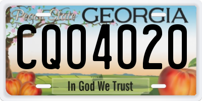 GA license plate CQO4020