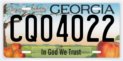GA license plate CQO4022