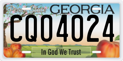 GA license plate CQO4024