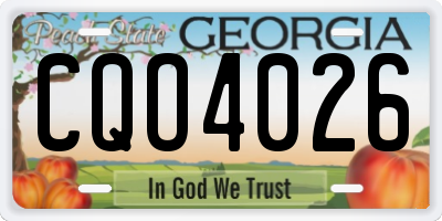 GA license plate CQO4026