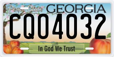GA license plate CQO4032