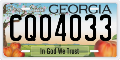 GA license plate CQO4033