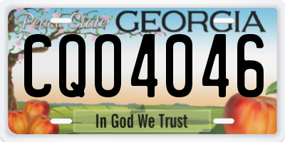 GA license plate CQO4046