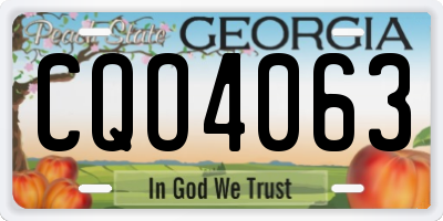 GA license plate CQO4063