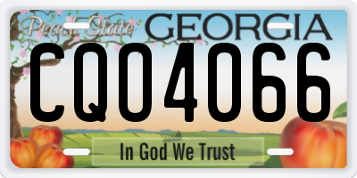 GA license plate CQO4066