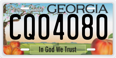 GA license plate CQO4080