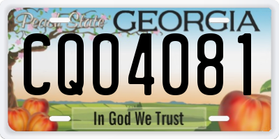 GA license plate CQO4081
