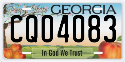 GA license plate CQO4083