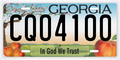 GA license plate CQO4100