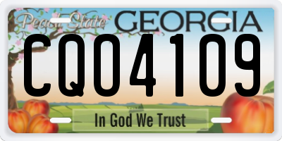GA license plate CQO4109
