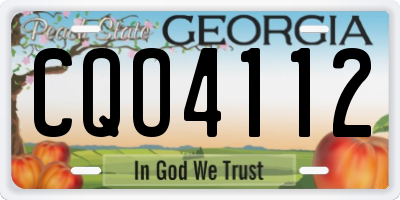 GA license plate CQO4112