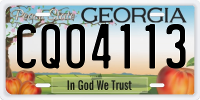 GA license plate CQO4113