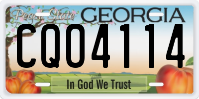 GA license plate CQO4114