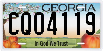 GA license plate CQO4119