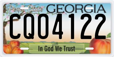GA license plate CQO4122