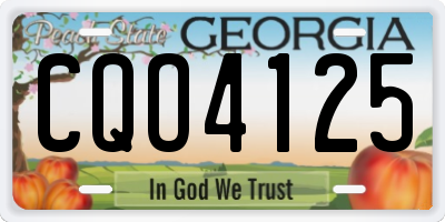 GA license plate CQO4125