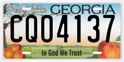 GA license plate CQO4137