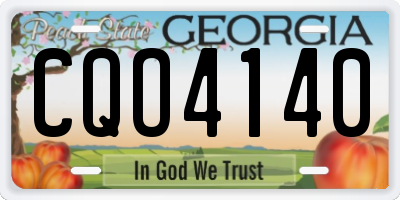GA license plate CQO4140